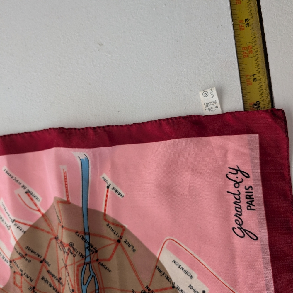 Vintage Paris Pink Scarf 30" Made In Italy - Picture 6 of 6